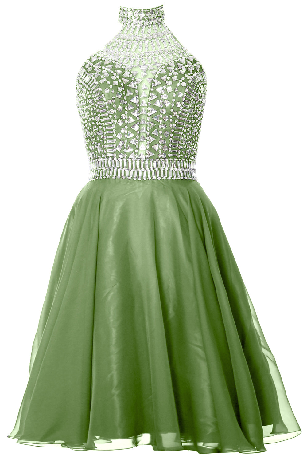 Vestido de fiesta de graduación con cuello alto y cuello halter de MACloth