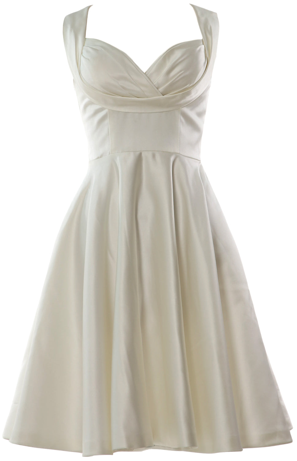 MACloth Women Fitted Sweetheart Knee Length Wedding Party Bridesmaid Dress Ivory / Above Knee / US16