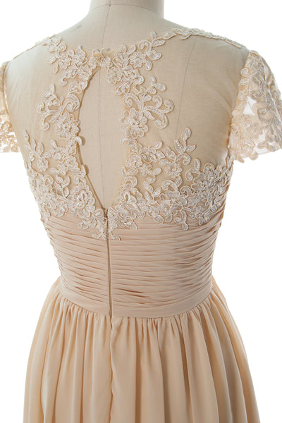 MACloth Women Cap Sleeve Party Formal Gown Short Lace Mother of Bride Dress