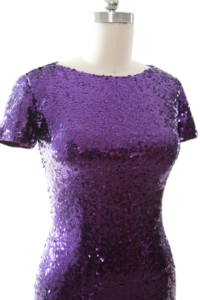 MACloth Mermaid Cap Sleeve Sequin Long Bridesmaid Dress Formal Evening Gown