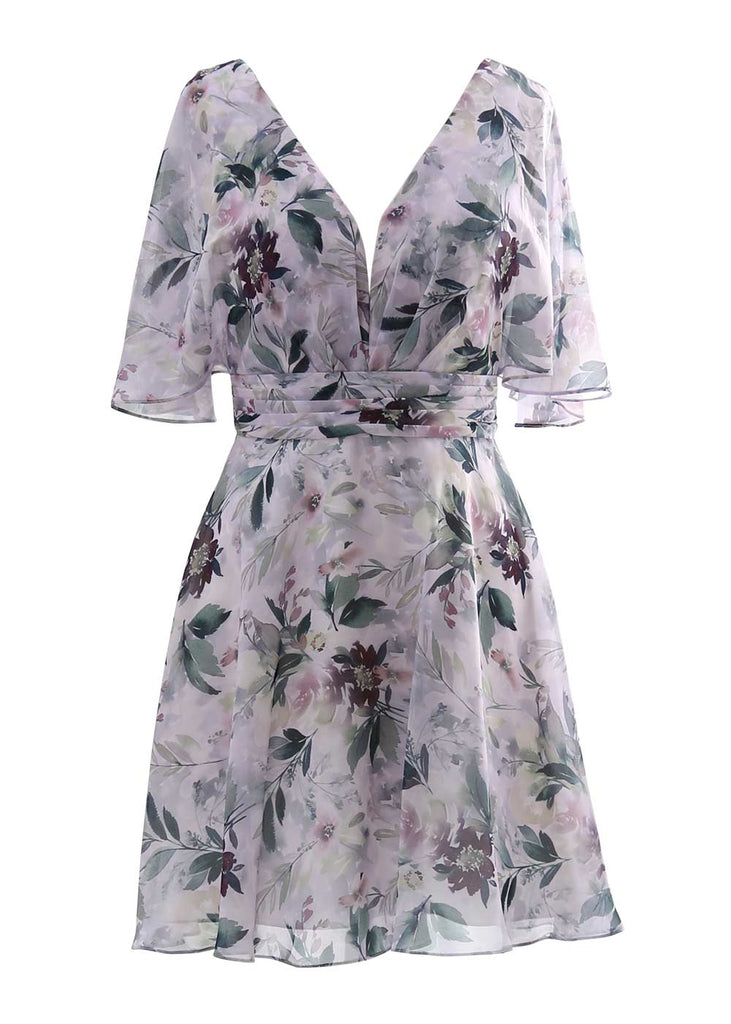 MissJophiel V Neck Half Sleeves Short Above Knee Summer Cocktail Causal Dresses