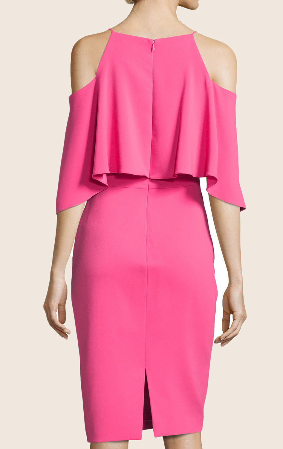 MACloth Off the Shoulder Etuikleid aus Jersey, Cocktailkleid, Midi, Rosa, Abendkleid