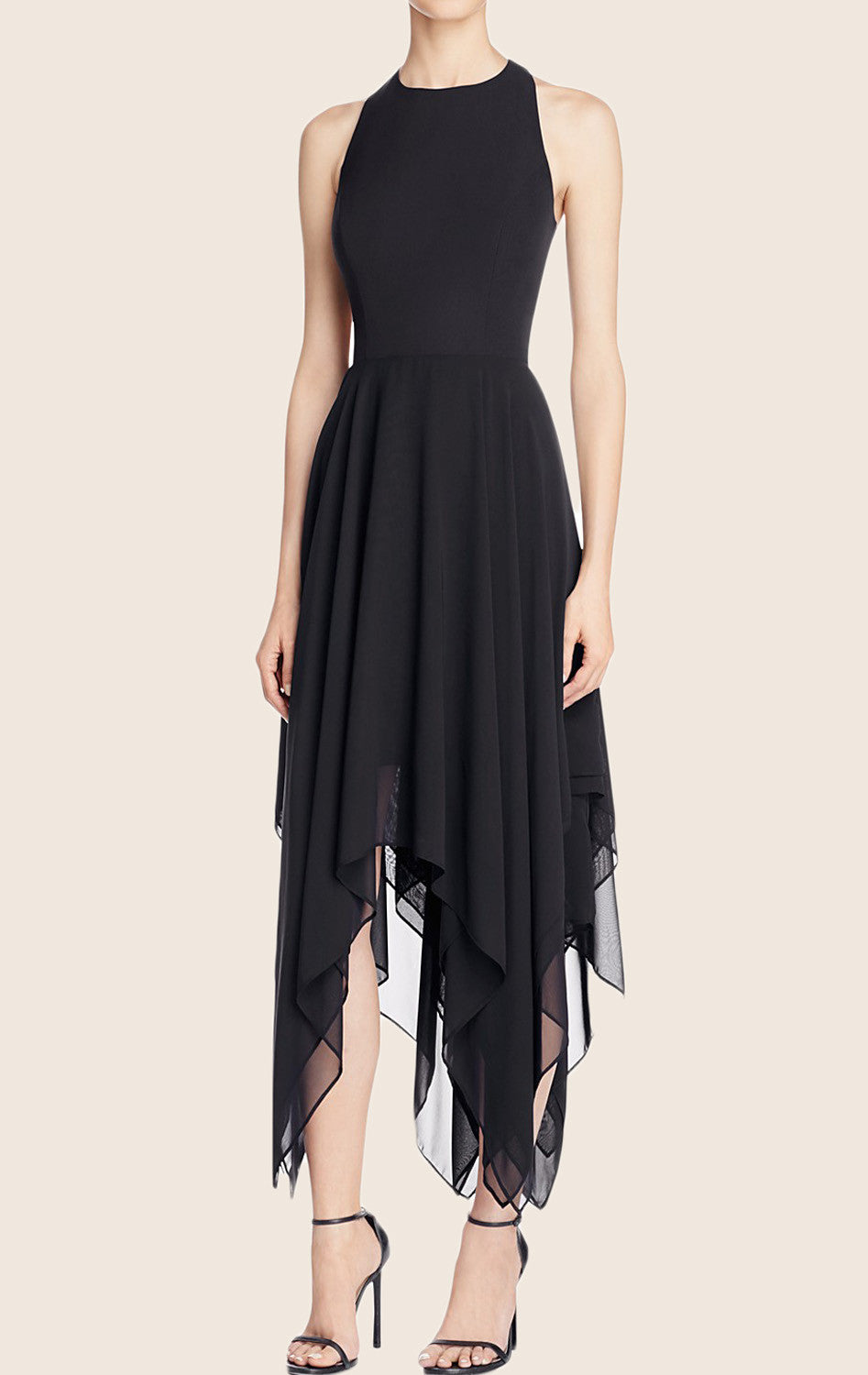 Macloth High Low Chiffon Cocktail Dress Cut Out Formal Party Gown Custom Color / Above Knee / Custom Size