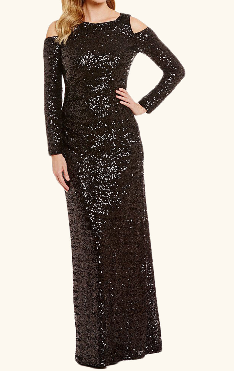 MACloth Long Sleeves Sequin Formal Evening Gown Black Prom Dress Custom Color / Above Knee / US4 MACloth Long Sleeves Sequin Formal Evening Gown Black Prom Dress Custom Color / Above Knee / US4