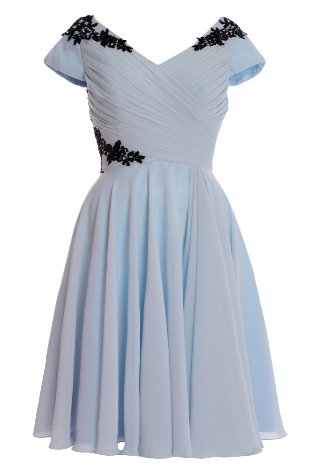 MACloth Women Mother of Bride Groom Dresses Short Cap Sleeve Bridesmai
