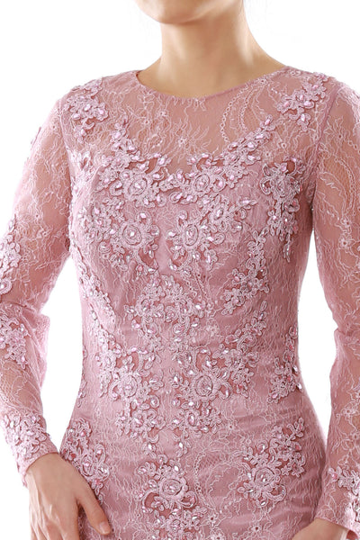 MACloth Women Long Sleeve Mermaid Lace Evening Formal Gown Mother of Bride Dress