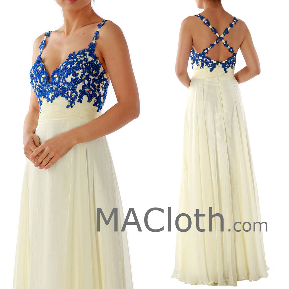 Spaghettiträger Herzausschnitt Langes Chiffon Spitzen Ballkleid 160156