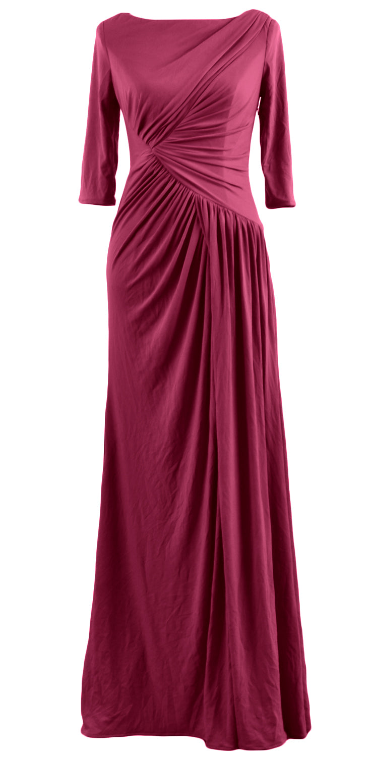 MACloth Damen Kleider für die Mutter der Braut, Halbarm, lang, Abendkleid, Partykleid