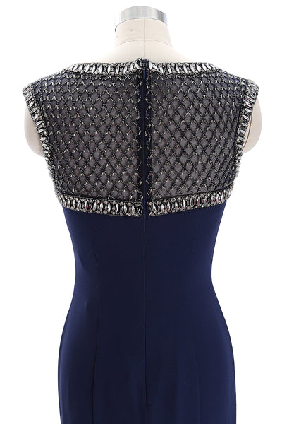 MACloth Women Cap Sleeves Beaded Mother of the Bride Gown Formal Evening Gown