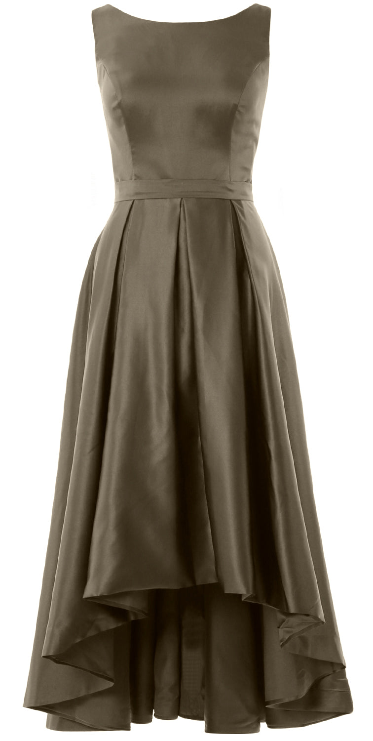 MACloth Hi-Lo Brautjungfernkleider Ärmellos Cocktail Hochzeit Party Abendkleid