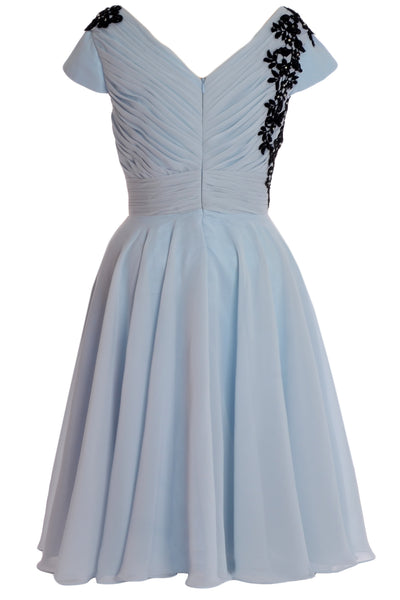 MACloth Women Mother of Bride Groom Dresses Short Cap Sleeve Bridesmaid BD MoH