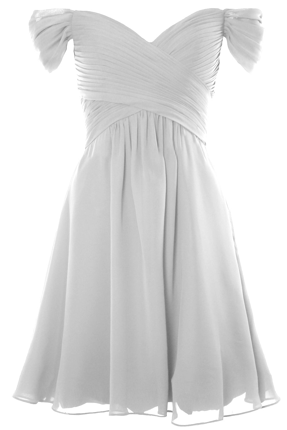 MACloth Damen Schulterfreies, kurzes Brautjungfernkleid für Hochzeit, Party, formelles Kleid