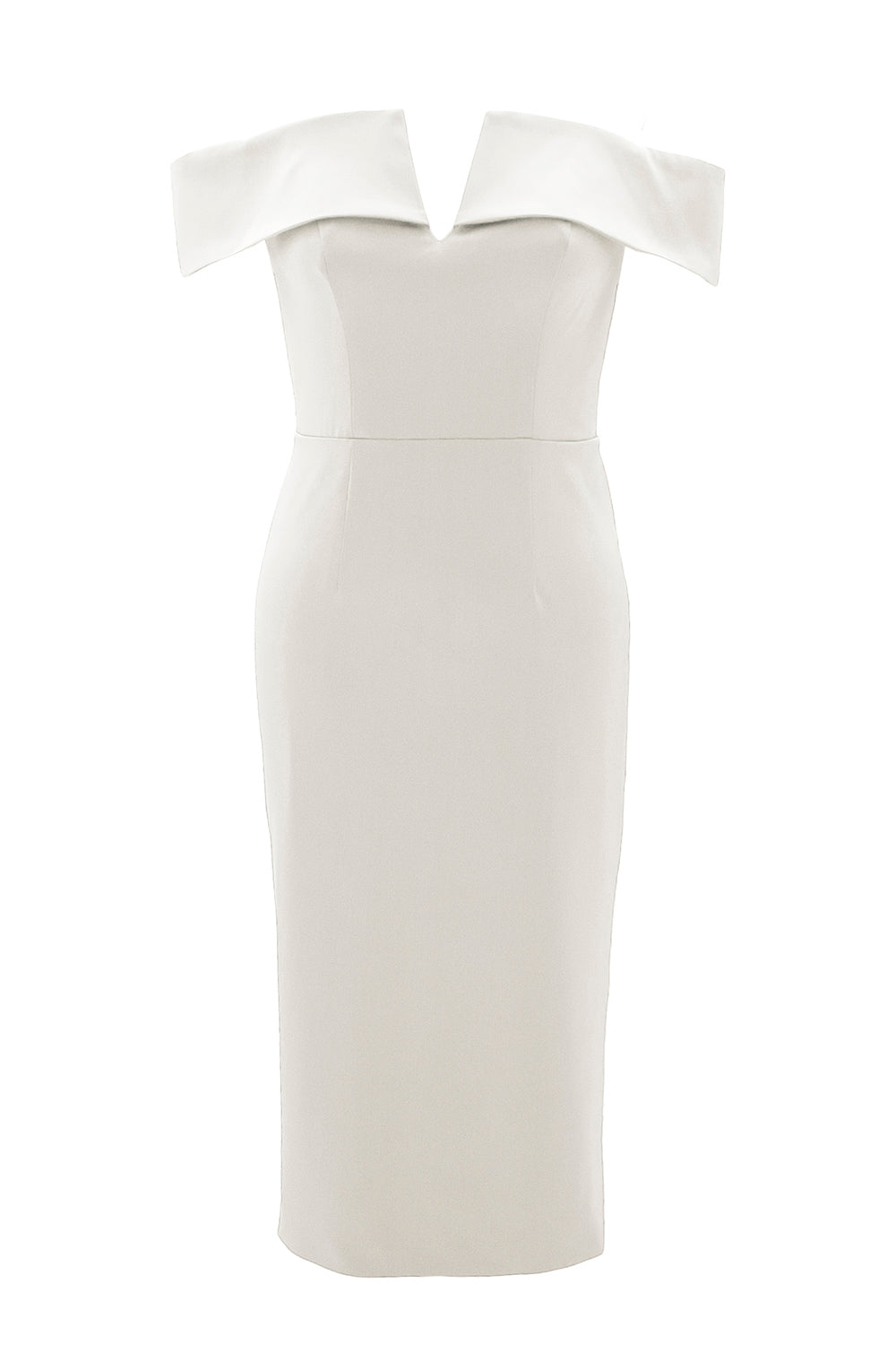 MACloth Women Sexy V Neck Off Shoulder Evening Bodycon Club Midi Cocktail Dress