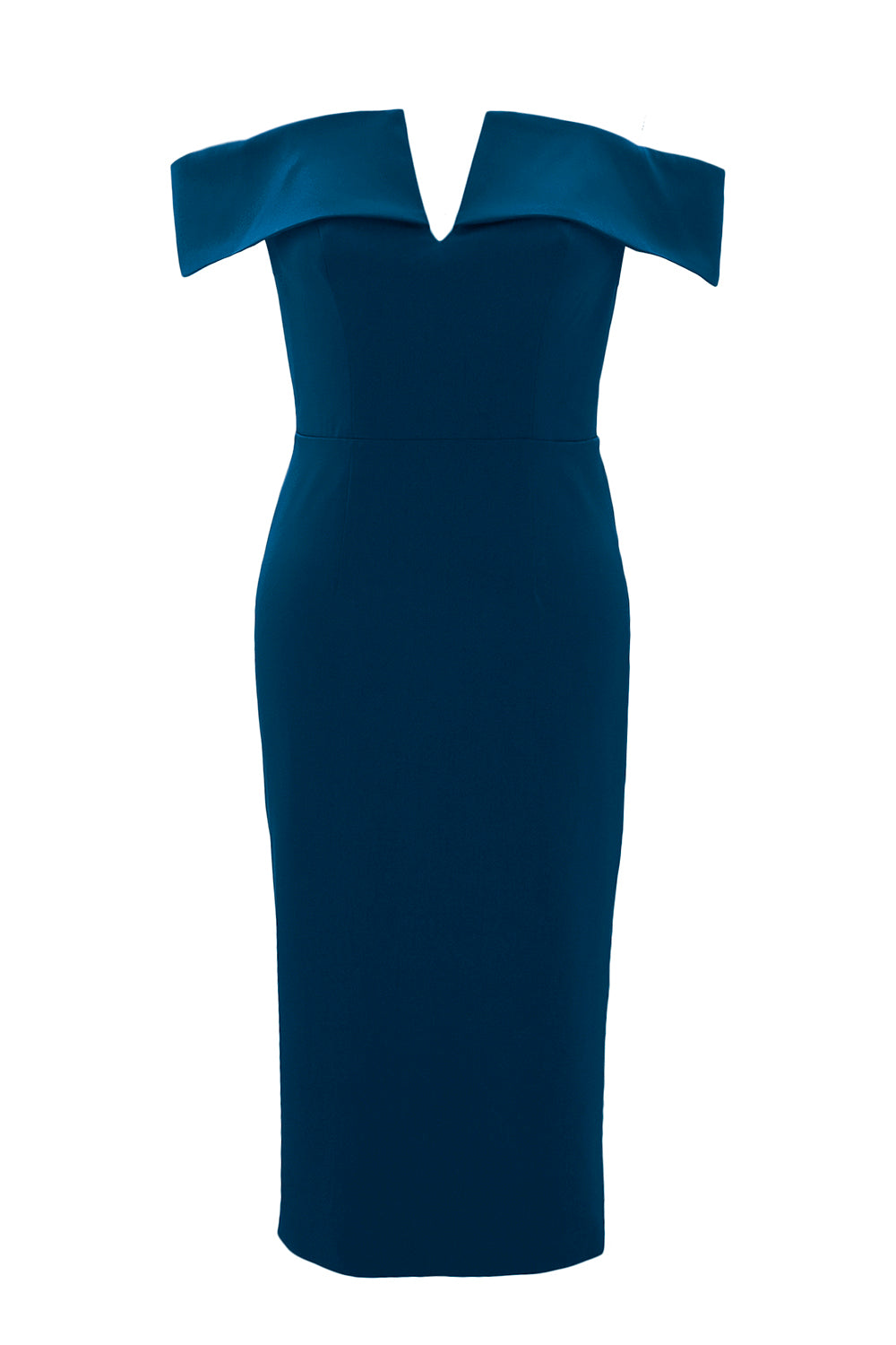 MACloth Women Sexy V Neck Off Shoulder Evening Bodycon Club Midi Cocktail Dress