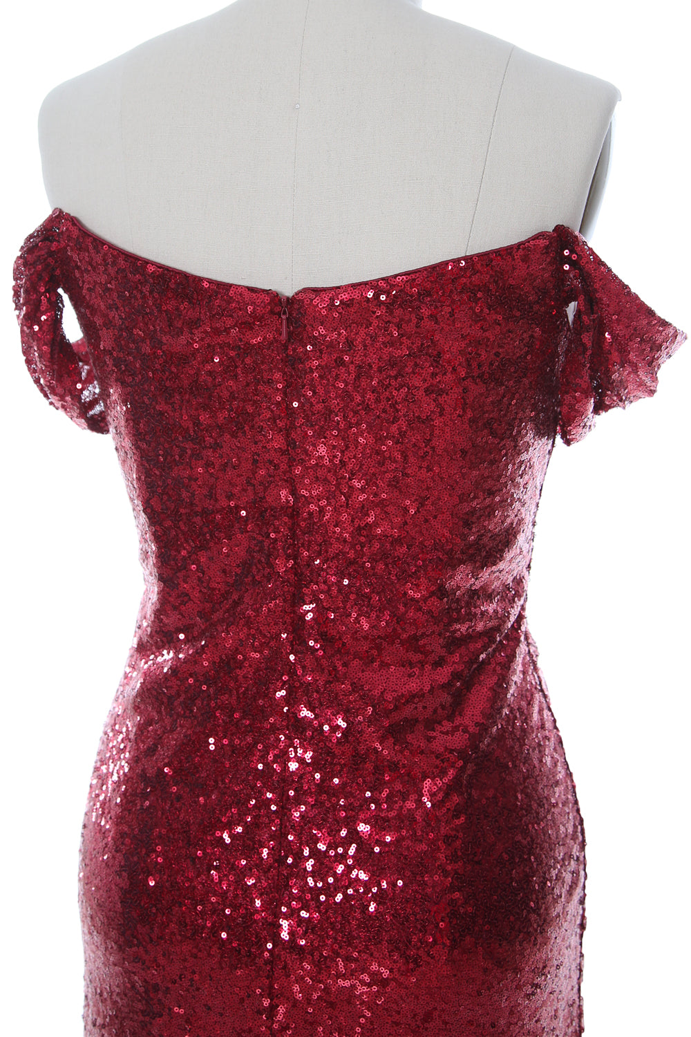 MACloth Damen Schulterfreies Ballkleid Meerjungfrau Pailletten Langes formelles Abendkleid