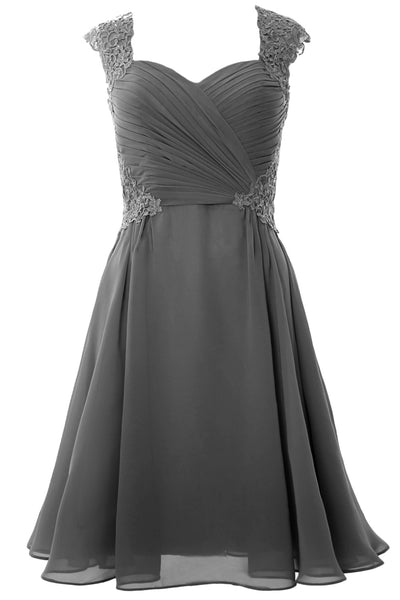 MACloth Women Cap Sleeve Cocktail Dress 2017 Short Wedding Party Formal Gown