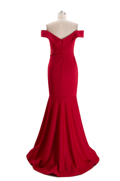 MACloth Women Off Shoulder Mermaid Long Formal Prom Dress Wedding Party Gown