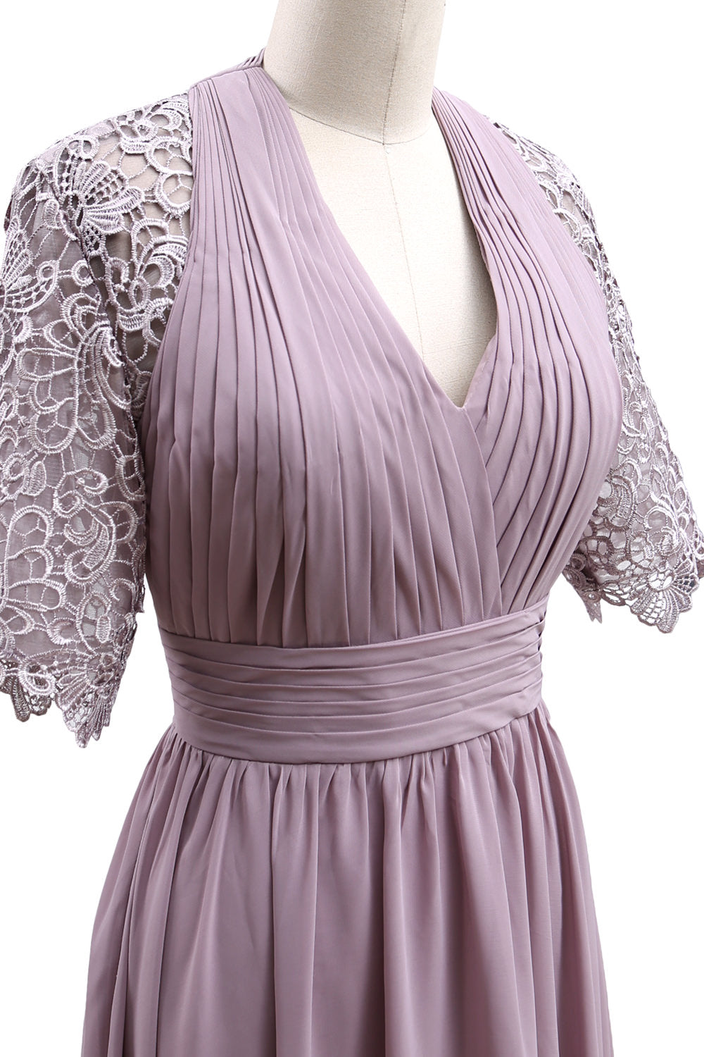 MACloth Vestidos largos para madre de la novia, mangas cortas, escote en V, vestido formal de noche