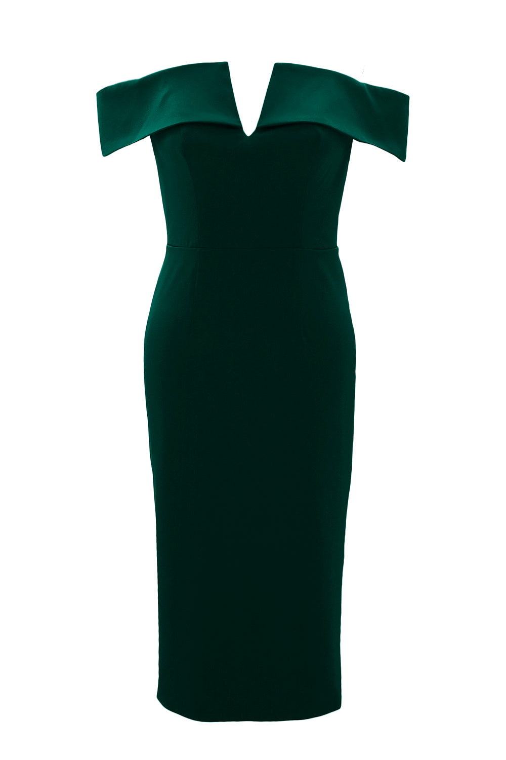 MACloth Women Sexy V Neck Off Shoulder Evening Bodycon Club Midi Cocktail Dress