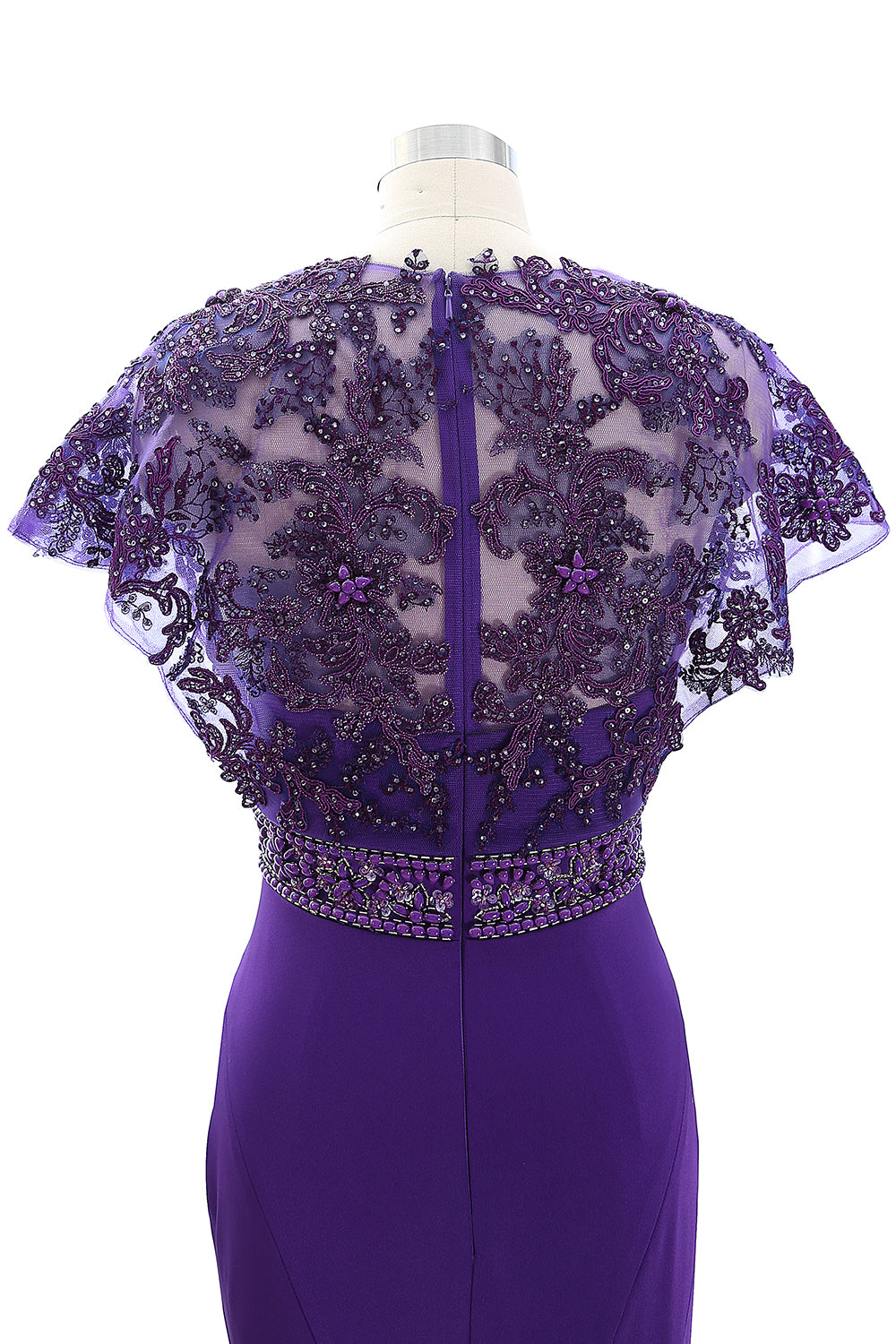 Vestido de noche con escote en V y mangas cortas para mujer de MACloth, vestido para madre de la novia con cuentas