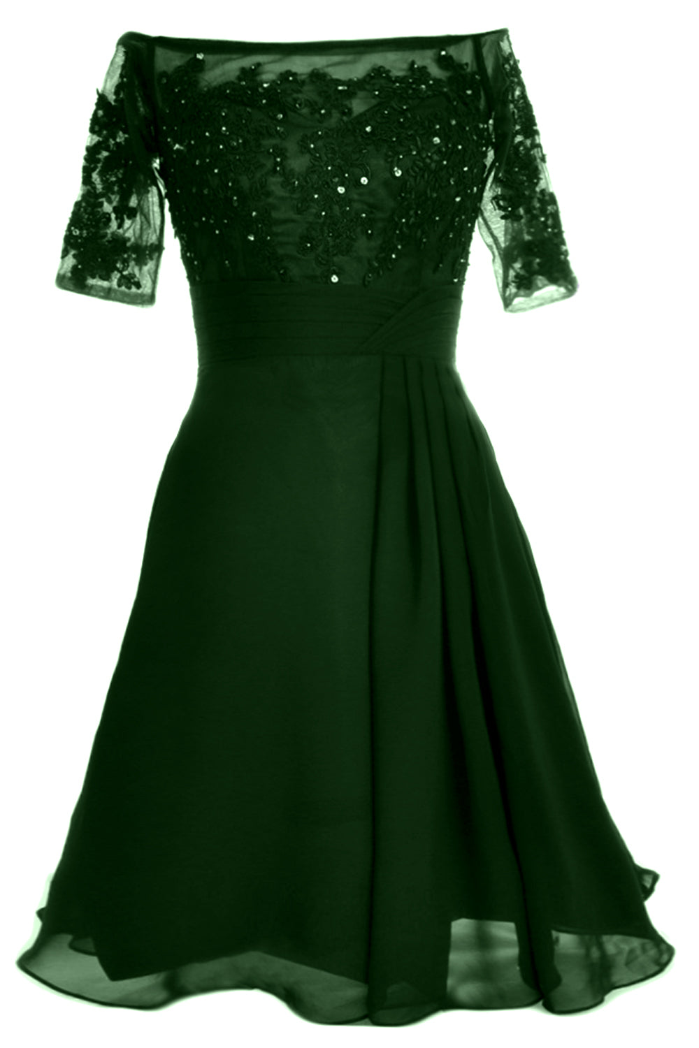 MACloth Damen Schulterfreies, kurzes Kleid für die Brautmutter, Cocktailkleid