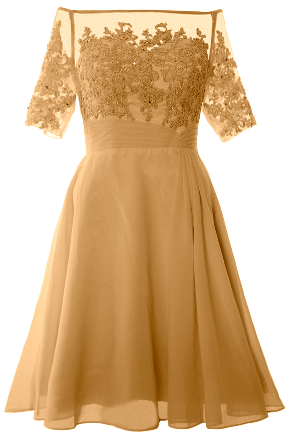 MACloth Damen Schulterfreies, kurzes Kleid für die Brautmutter, Cocktailkleid