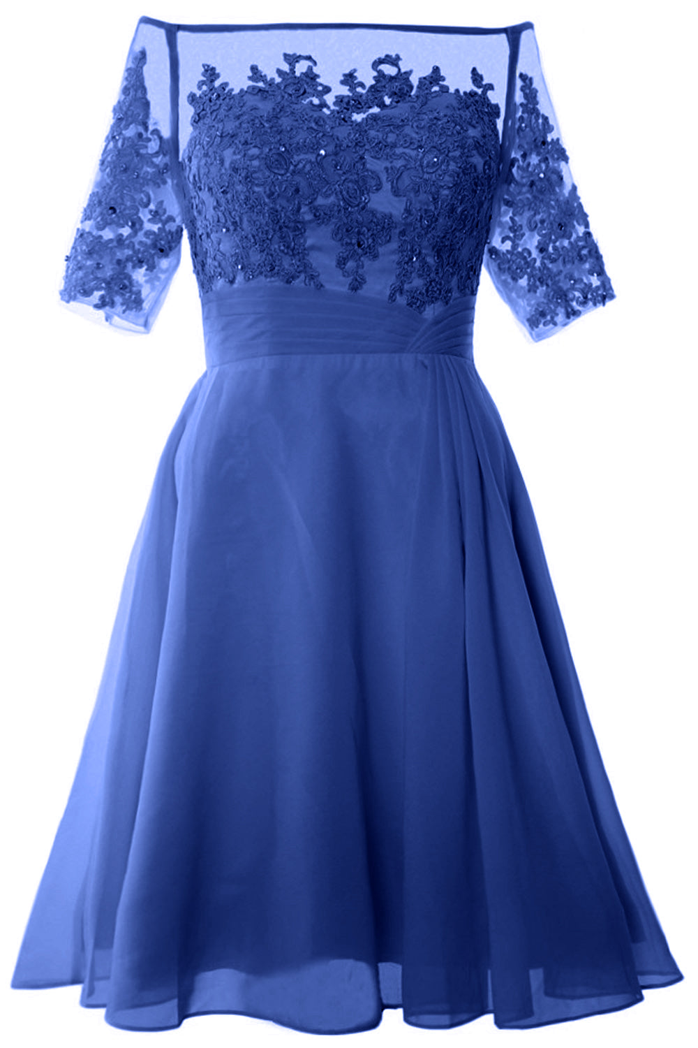 MACloth Damen Schulterfreies, kurzes Kleid für die Brautmutter, Cocktailkleid