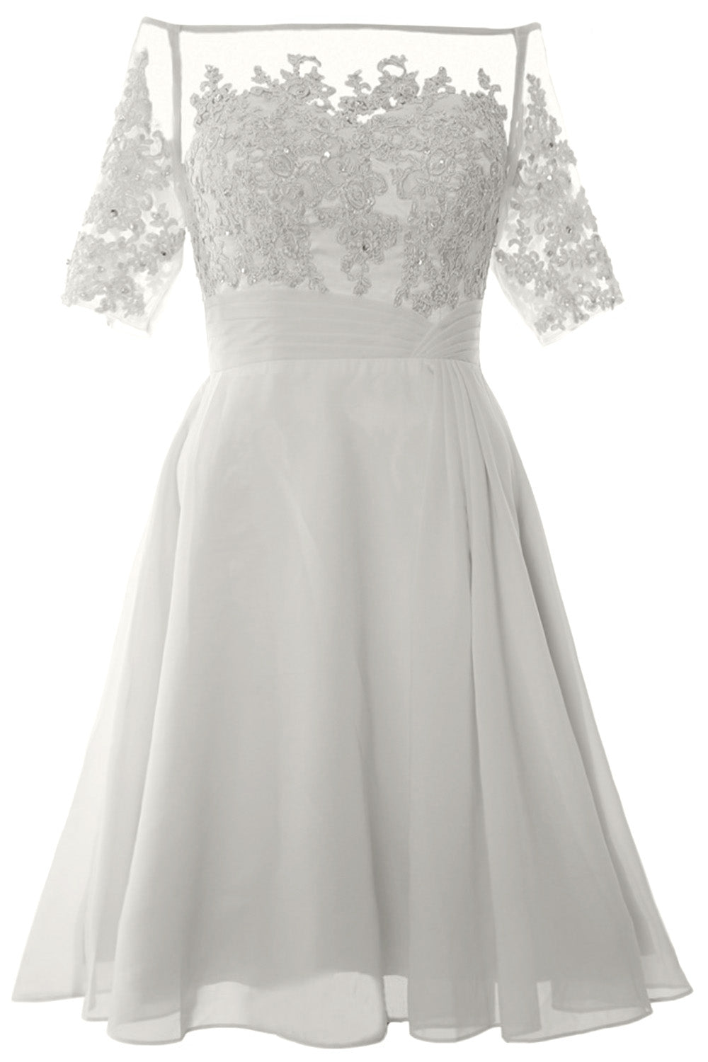 MACloth Damen Schulterfreies, kurzes Kleid für die Brautmutter, Cocktailkleid