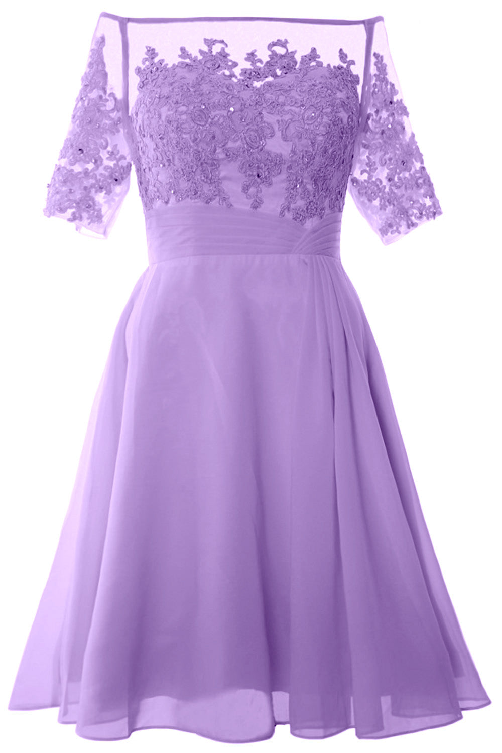 MACloth Damen Schulterfreies, kurzes Kleid für die Brautmutter, Cocktailkleid