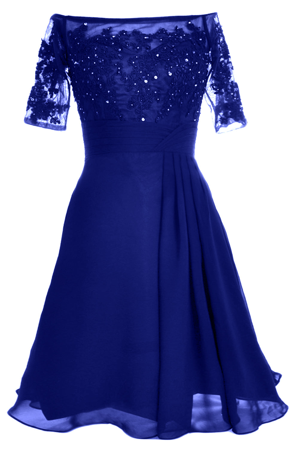 MACloth Damen Schulterfreies, kurzes Kleid für die Brautmutter, Cocktailkleid