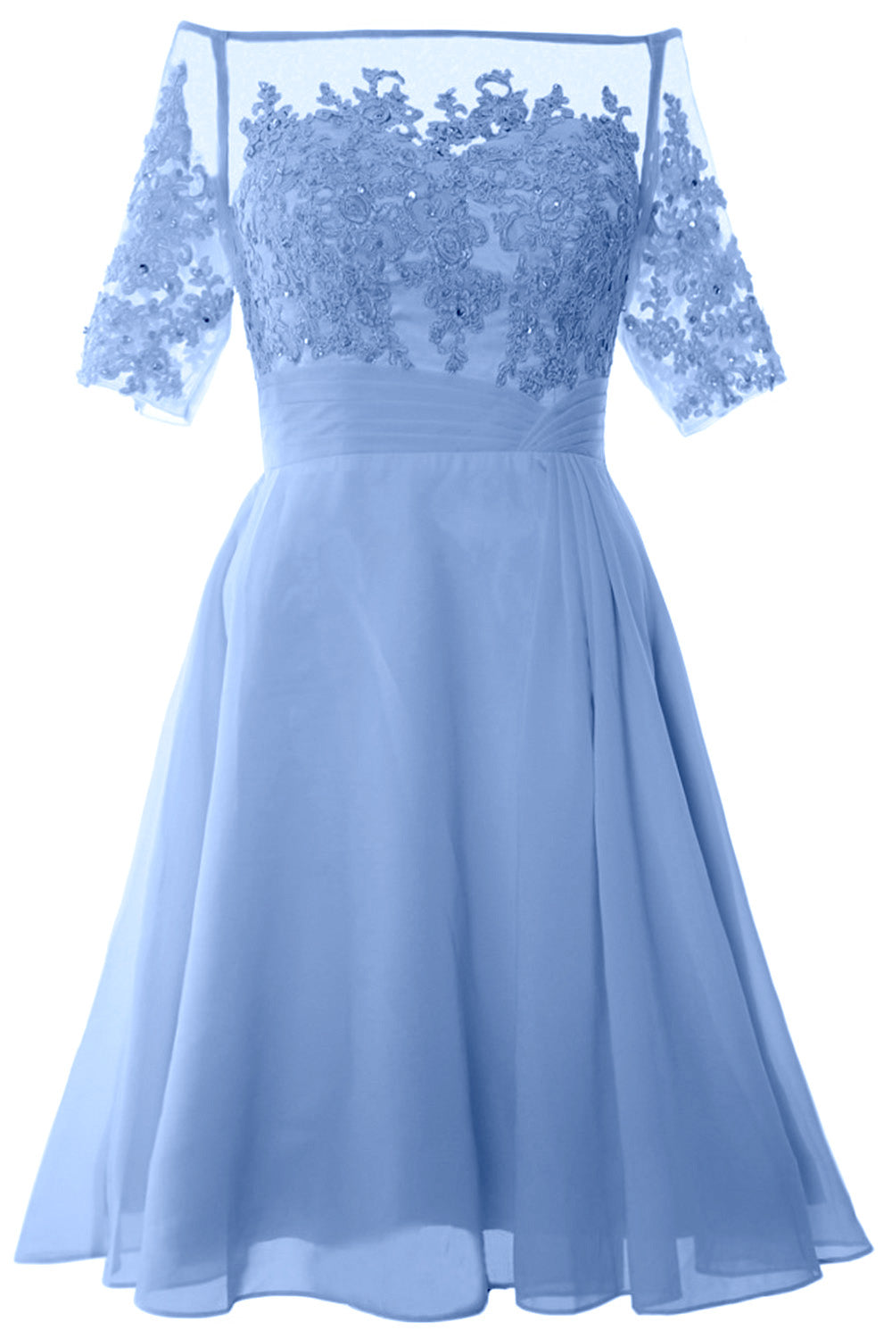 MACloth Damen Schulterfreies, kurzes Kleid für die Brautmutter, Cocktailkleid