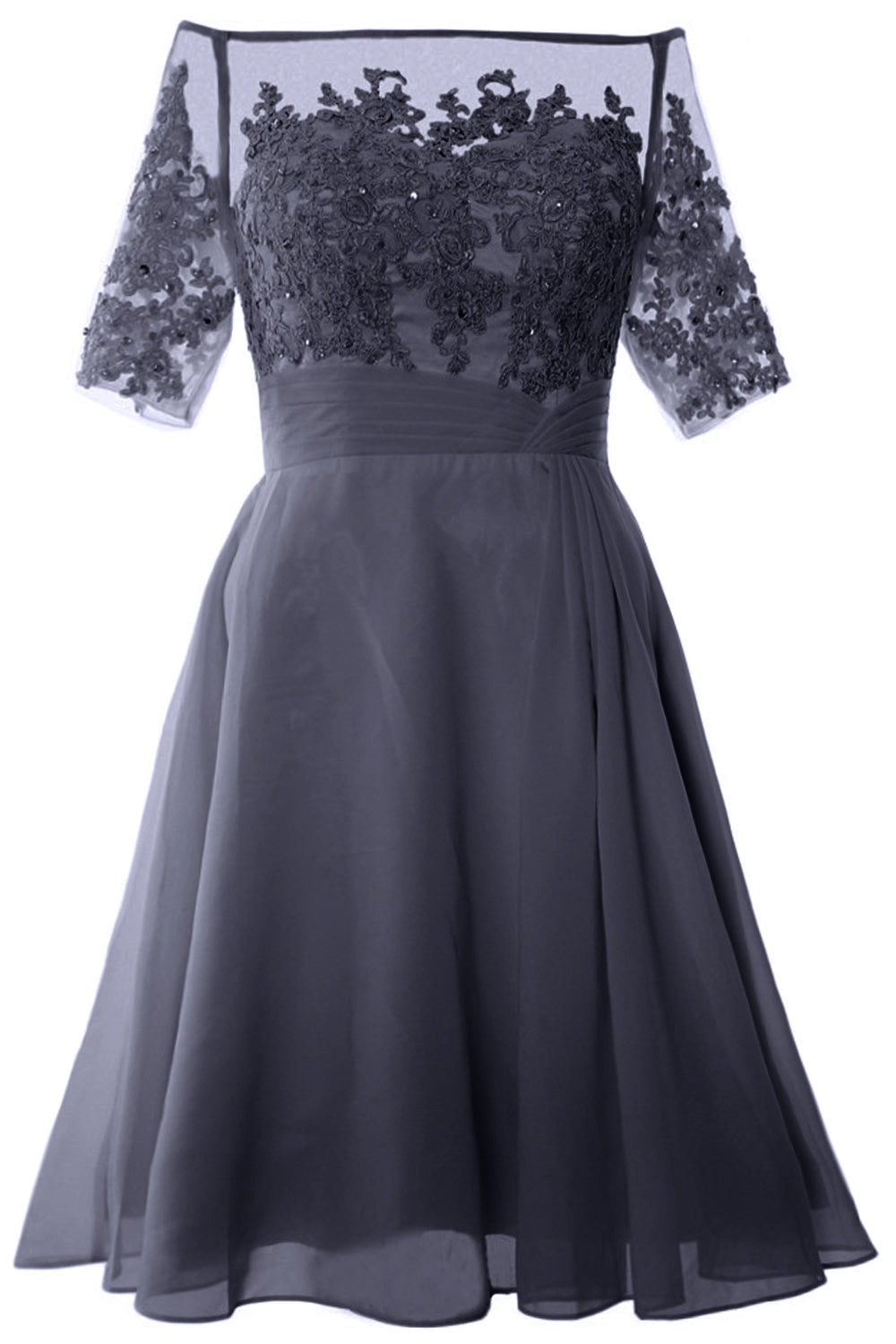 MACloth Damen Schulterfreies, kurzes Kleid für die Brautmutter, Cocktailkleid