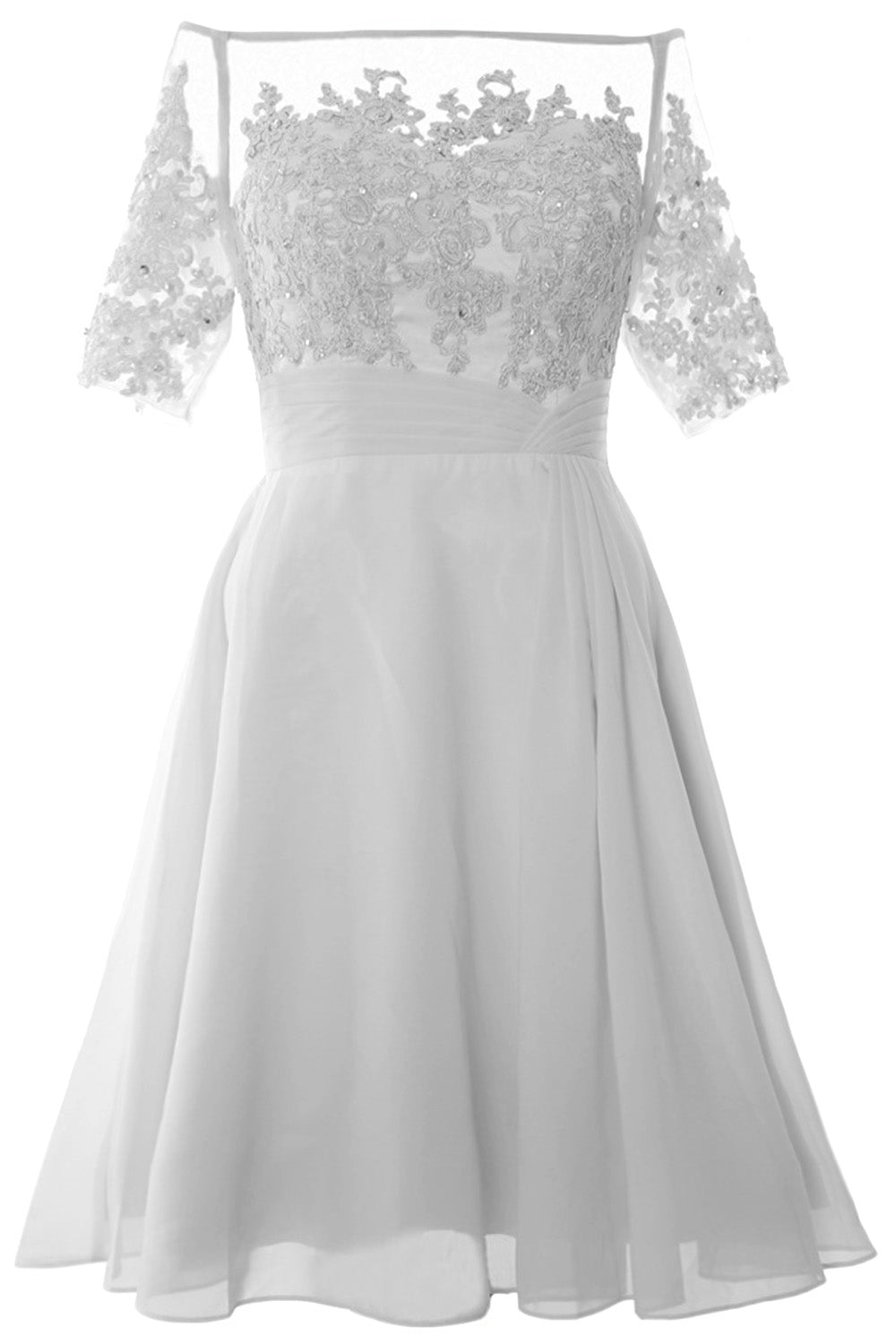 MACloth Damen Schulterfreies, kurzes Kleid für die Brautmutter, Cocktailkleid