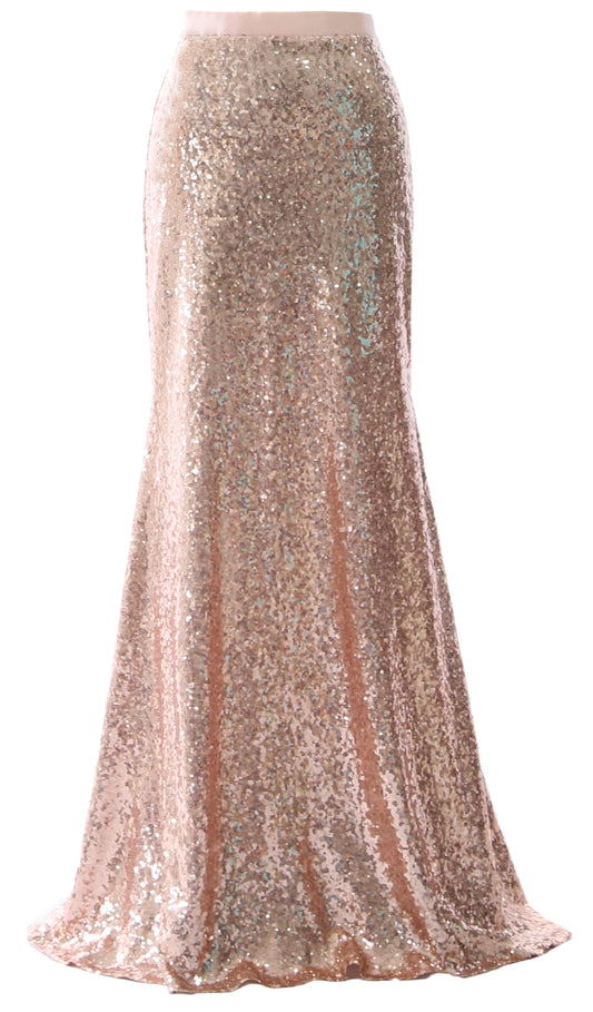 Vestido de fiesta de dama de honor de boda con falda larga de sirena con lentejuelas elegante de MACloth