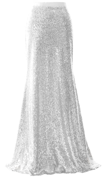 MACloth Elegant Sequin Long Mermaid Skirt Wedding Bridesmaid Party Dress
