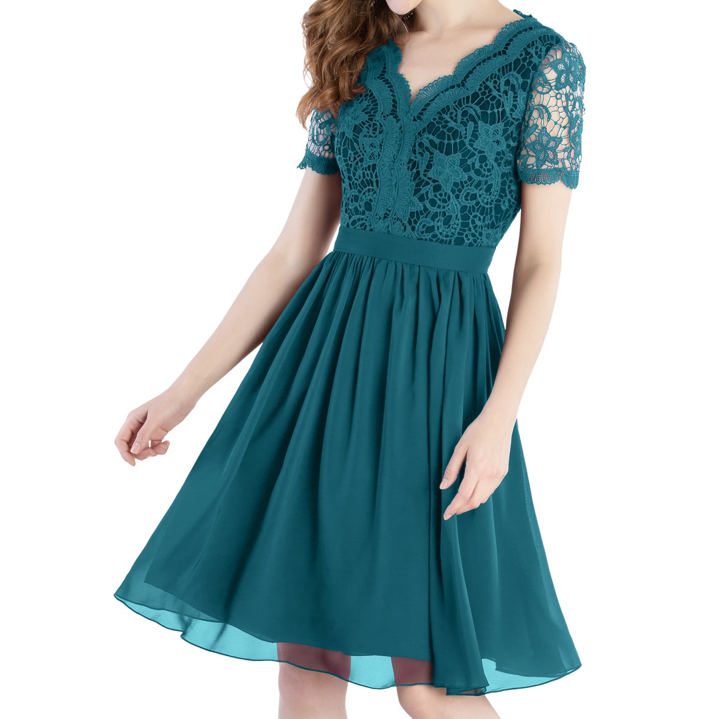 MACloth Mother of Bride Dresses Short Sleeves Wedding Guest Party Formal Gown Dusty Mauve