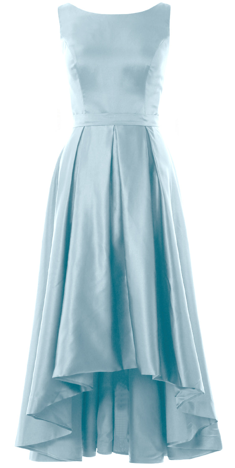 MACloth Hi-Lo Brautjungfernkleider Ärmellos Cocktail Hochzeit Party Abendkleid