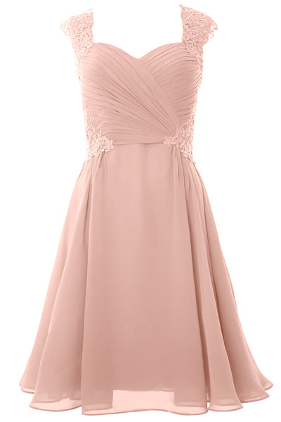 MACloth Women Cap Sleeve Cocktail Dress 2017 Short Wedding Party Formal Gown