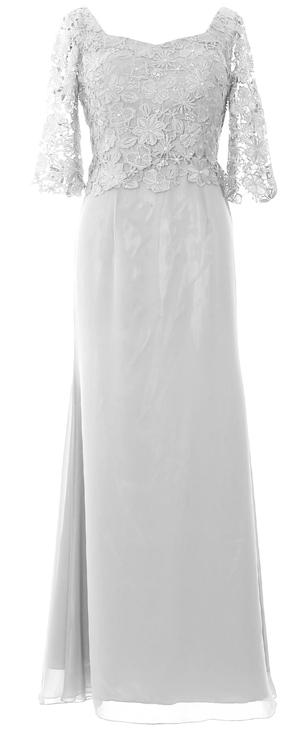 MACloth Damen Kleider für die Brautmutter, Halbarm, Spitze, formelles Abendkleid