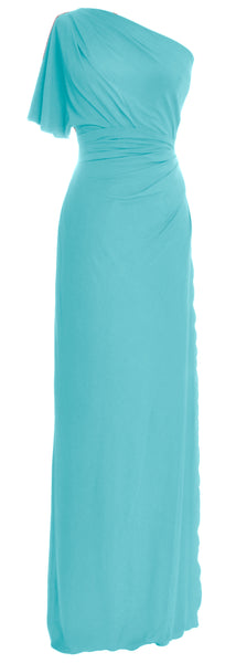 MACloth Elegant One Shoulder Simple Prom Gown Jersey Wedding Party Formal Dress