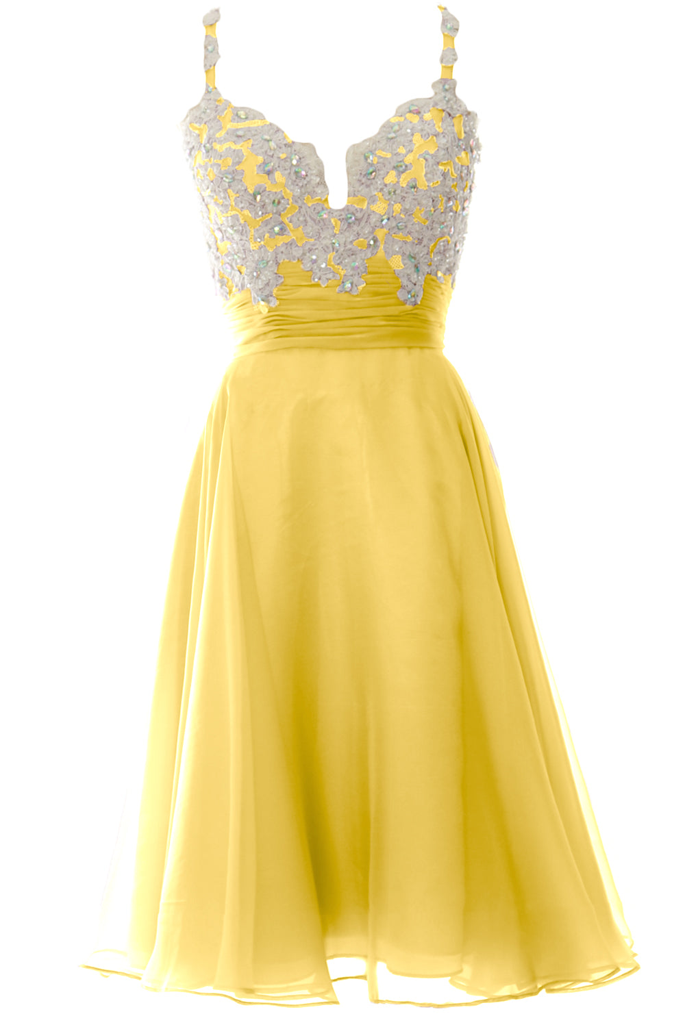 MACloth Women Prom Homecoming Dresses Straps Wedding Guest Cocktail Formal Gown