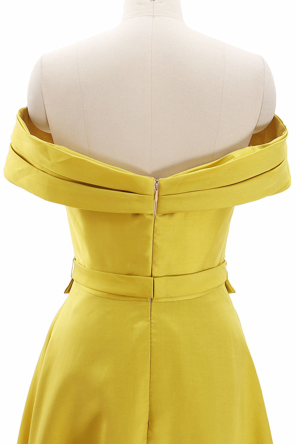 MACloth Damen Schulterfreies Satin-Maxikleid für Ball, formelle Party, Abendkleid