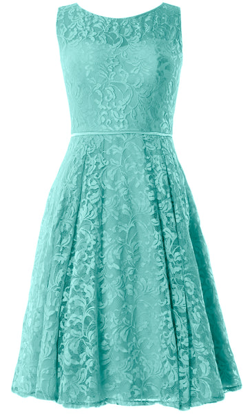 MACloth Women Lace Cocktail Dresses Vintage Short Wedding Party Guest Mother