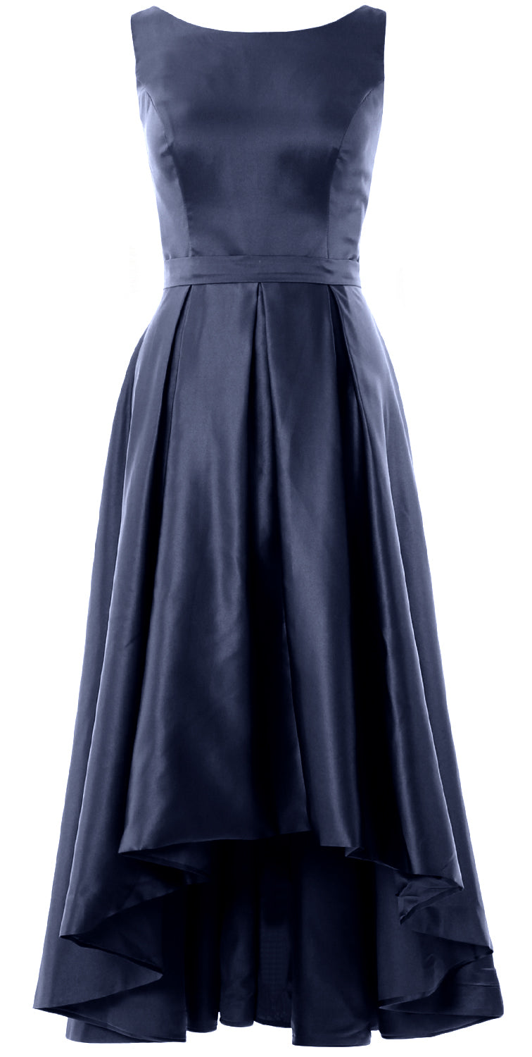 MACloth Hi-Lo Brautjungfernkleider Ärmellos Cocktail Hochzeit Party Abendkleid