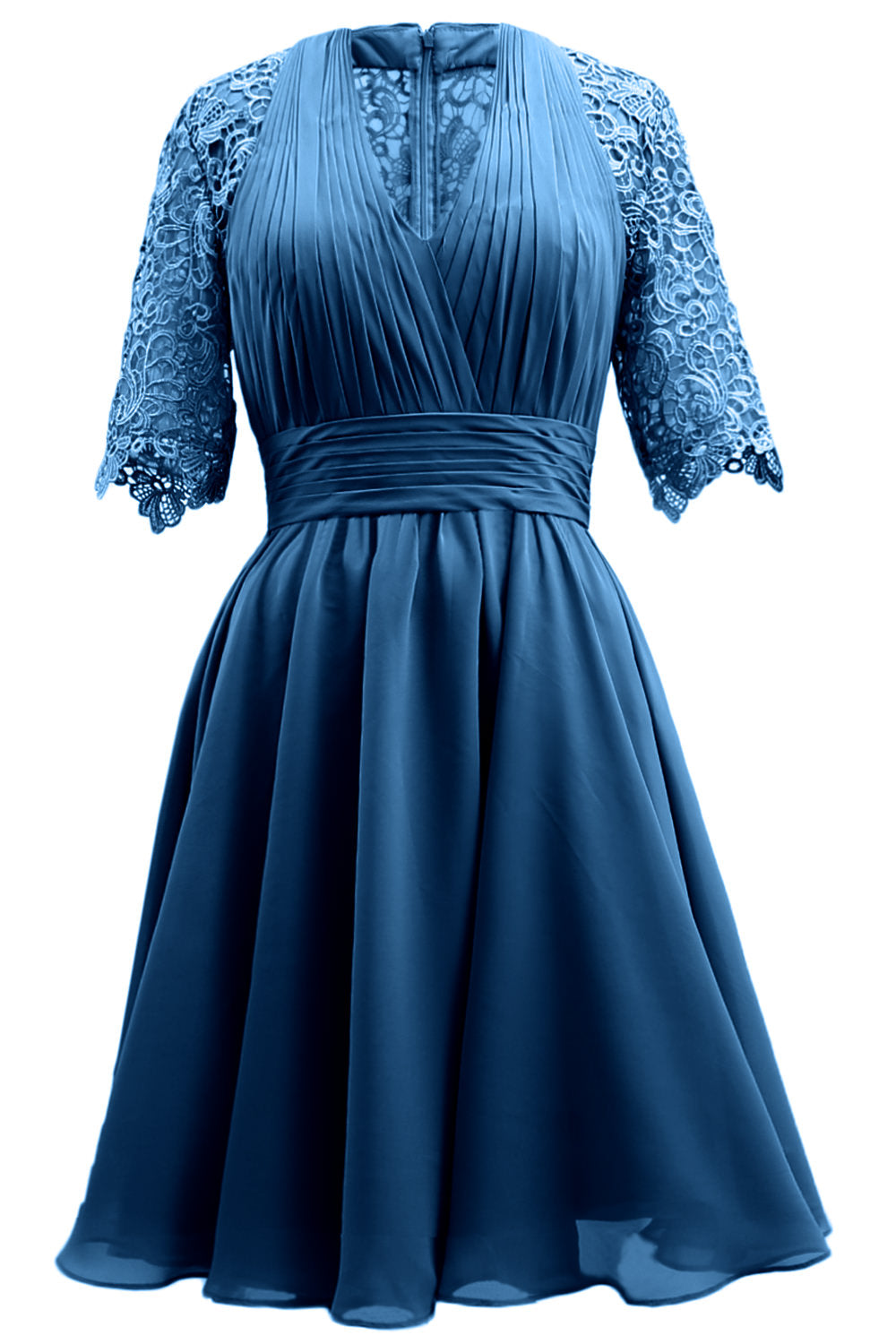 MACloth Vestidos de madre de la novia Encaje Cóctel Fiesta Invitada de boda Medias mangas