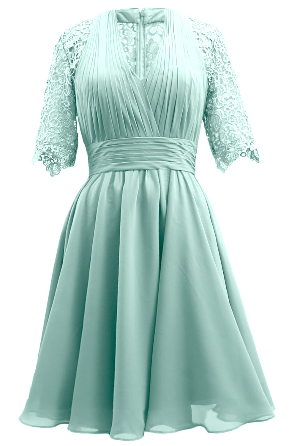 MACloth Vestidos de madre de la novia Encaje Cóctel Fiesta Invitada de boda Medias mangas
