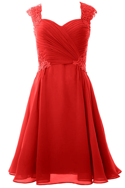 MACloth Women Cap Sleeve Cocktail Dress 2017 Short Wedding Party Formal Gown