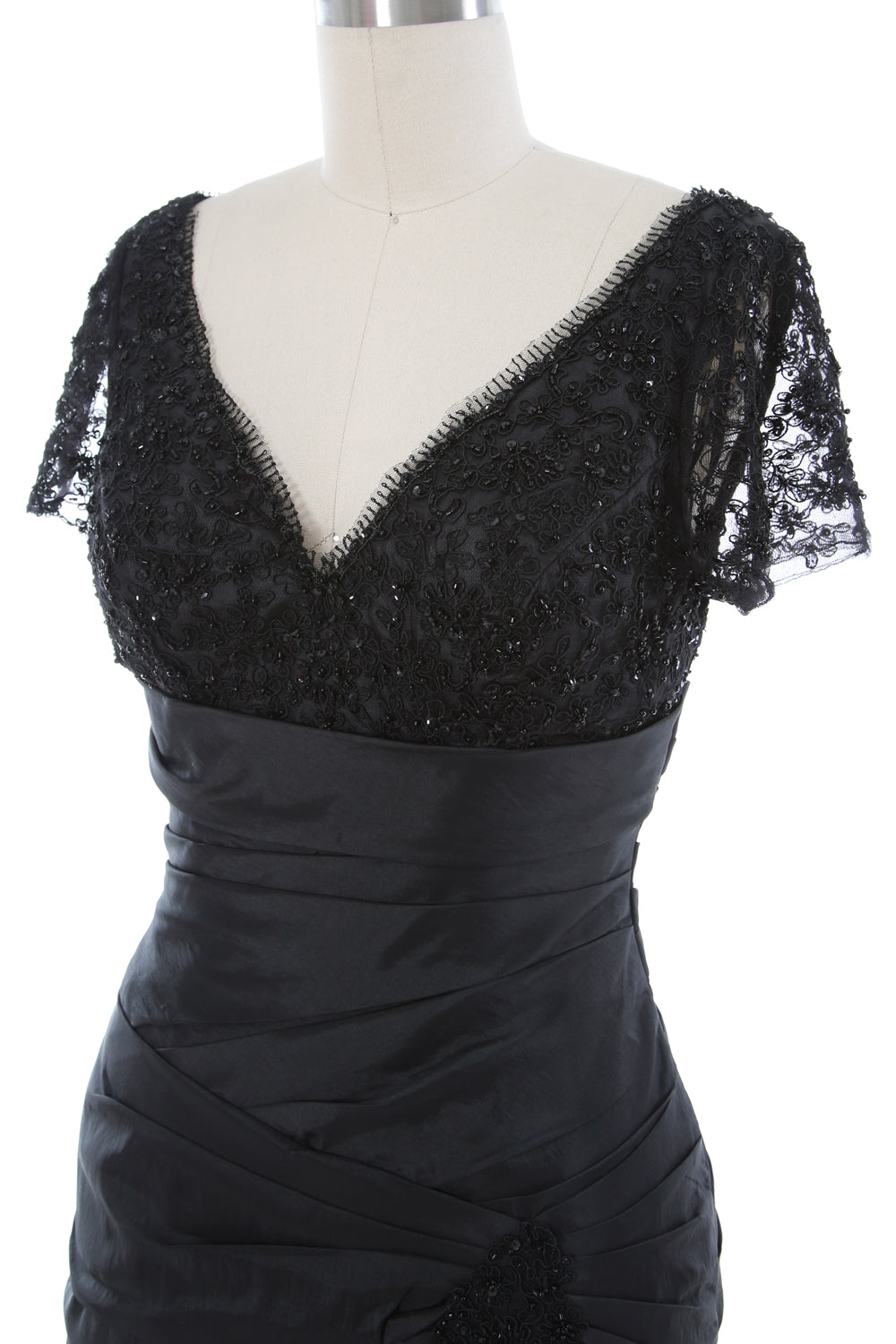 MACloth Mother of Bride Dresses Mermaid Short Sleeves Evening Party Formal Gown