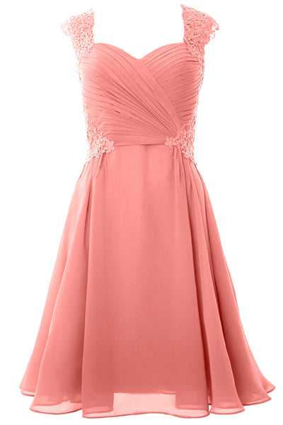 MACloth Women Cap Sleeve Cocktail Dress 2017 Short Wedding Party Formal Gown