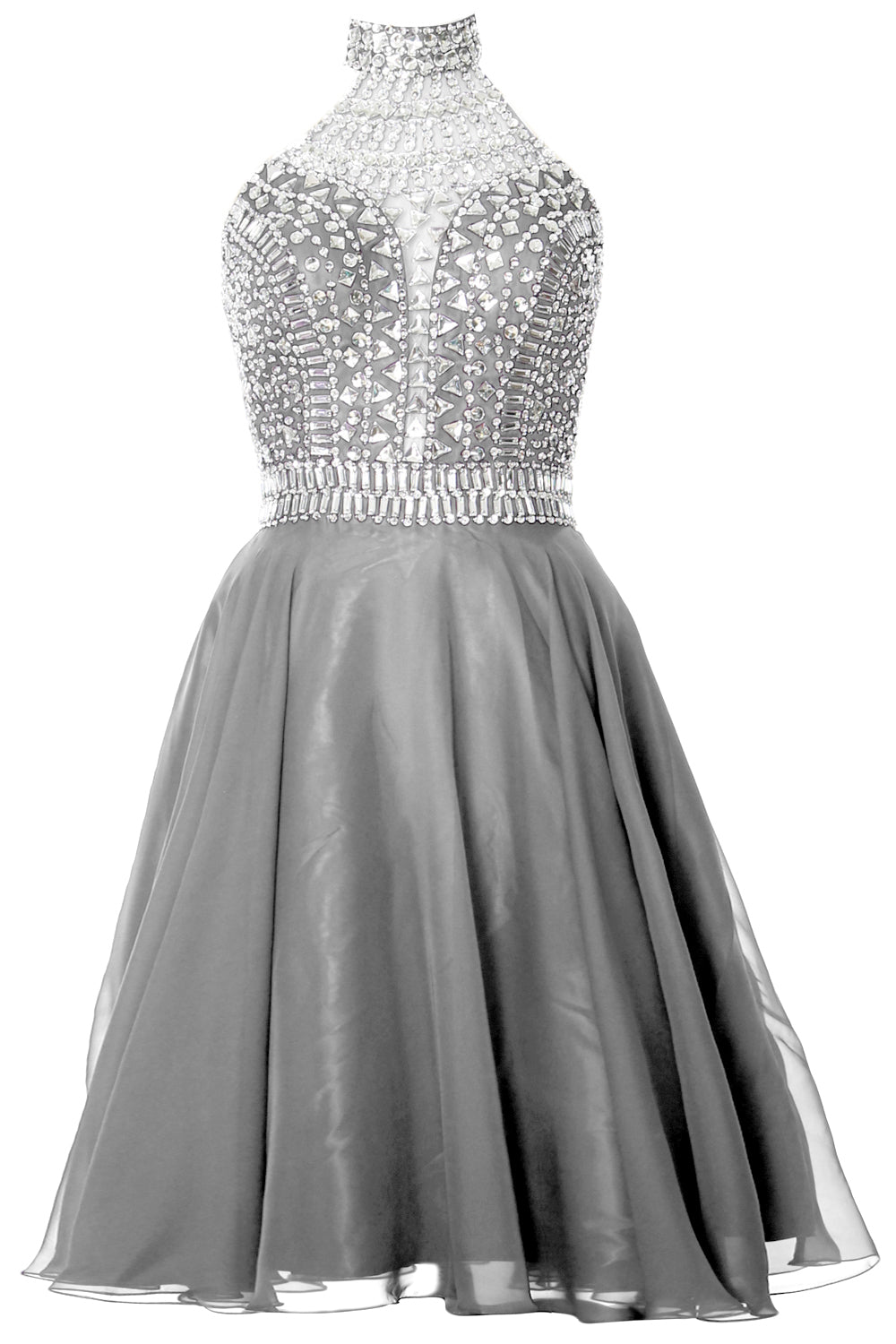 Vestido de fiesta de graduación con cuello alto y cuello halter de MACloth